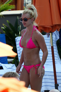 Britney Spears in a pink bikini