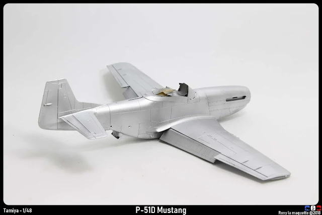 Peinture Aluminuim du P-51D Mustang de Tamiya au 1/48.