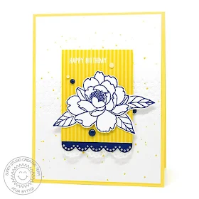 Sunny Studio Stamps: Eyelet Lace Borders Pink Peonies Birthday Card by Anja Bytyqi