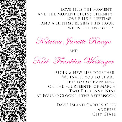 Wedding Invitation Sample on Wedding Invitation Samples   Jennifer Alison Designs  San Diego Custom