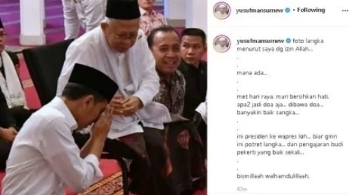 Dikritik Soal Foto Jokowi Sungkem ke Wapres, Ustaz Yusuf Mansur Ngaku Salah.