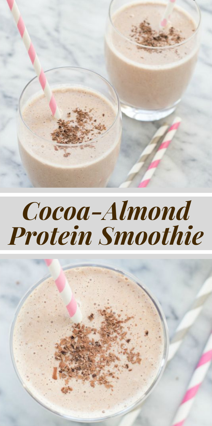 Cocoa Almond Protein Smoothie #healthydrink #highprotein