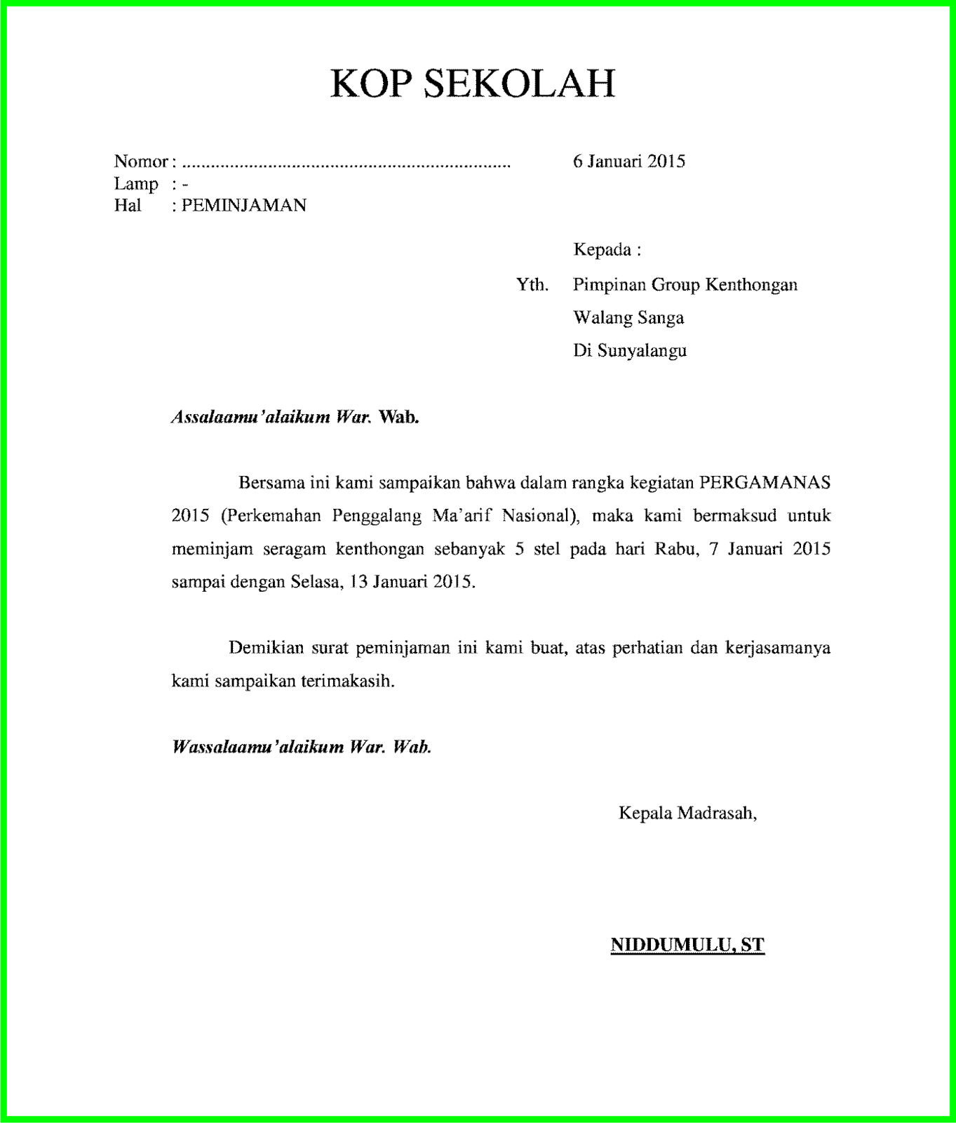 Surat Kebenaran Jualan Sekolah