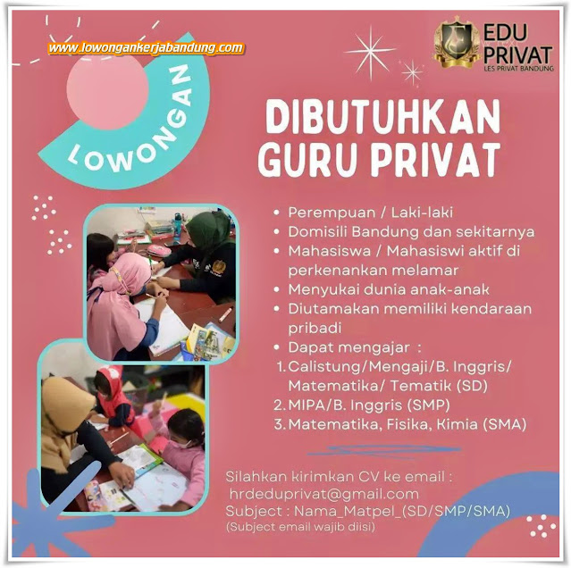 Loker Bandung Guru Privat di Edu Privat