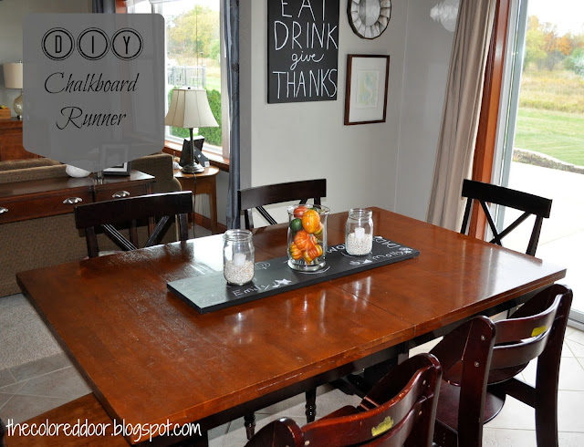 DIY chalkboard runner  the colored door