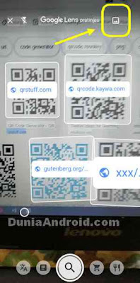 Mengambil kode QR dari gambar di galeri