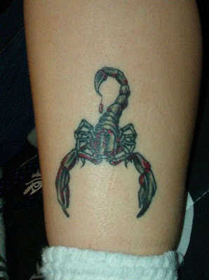 Scorpio tattoos are often dark, mysterious and sensual; rightly so, as these are some of the major personality traits of the eighth sign of the zodiac.  The two most popular designs are the glyph — which looks much like an ‘M’ with an elongated and pointed right side, thus signifying the legs and venomous tail of the scorpion. Or the literal translation of a dark and angry looking scorpion, ready to strike at any moment.