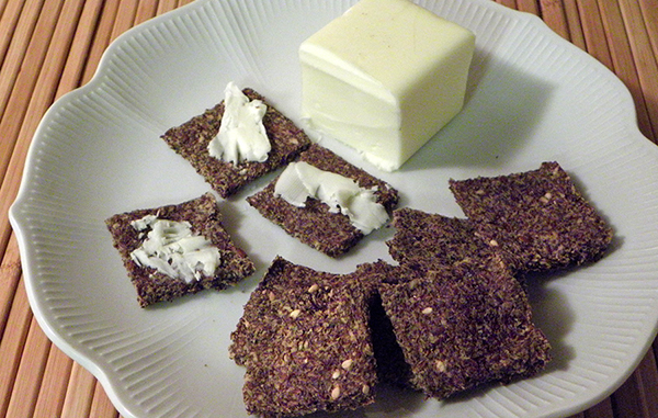 Plate with Crackers and Butter