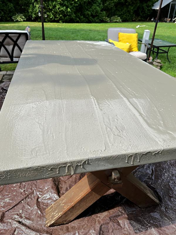 thick first coat on table top