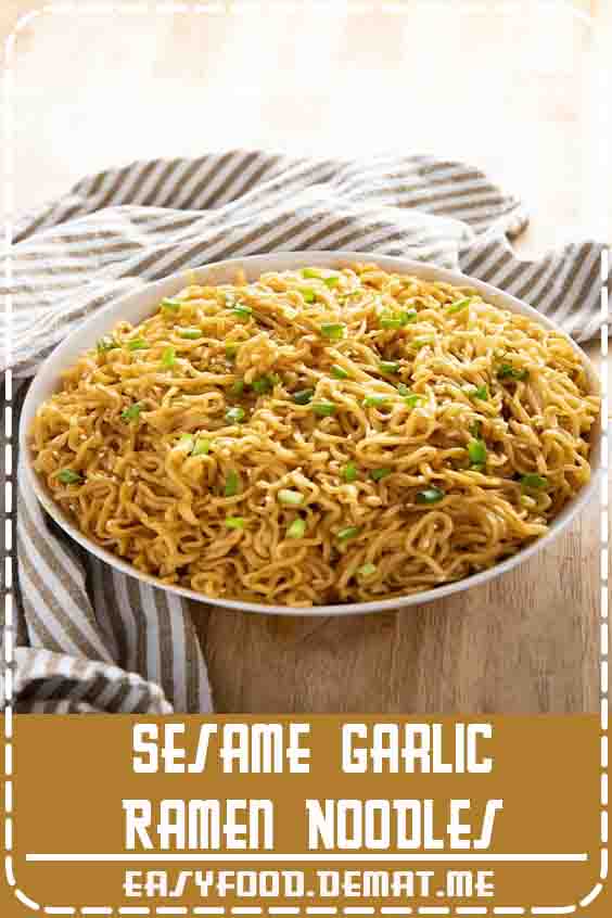 Sesame Garlic Ramen Noodles Recipe – The best ramen noodle recipe made easy at home with a simple and super flavorful sauce! Learn how to make ramen taste even better in a snap! #thesaltymarshmallow #ramen #dinner#Appetizers#Spicy Appetizers