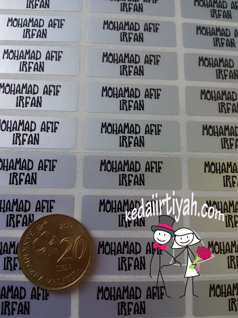 tempah sticker murah label nama kahwin produk product perniagaan bisnes majlis bulat biasa gold silver transparent lutsinar