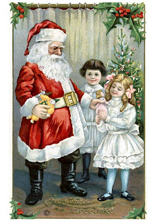 Santa giving gifts to children