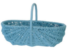 blue wicker basket