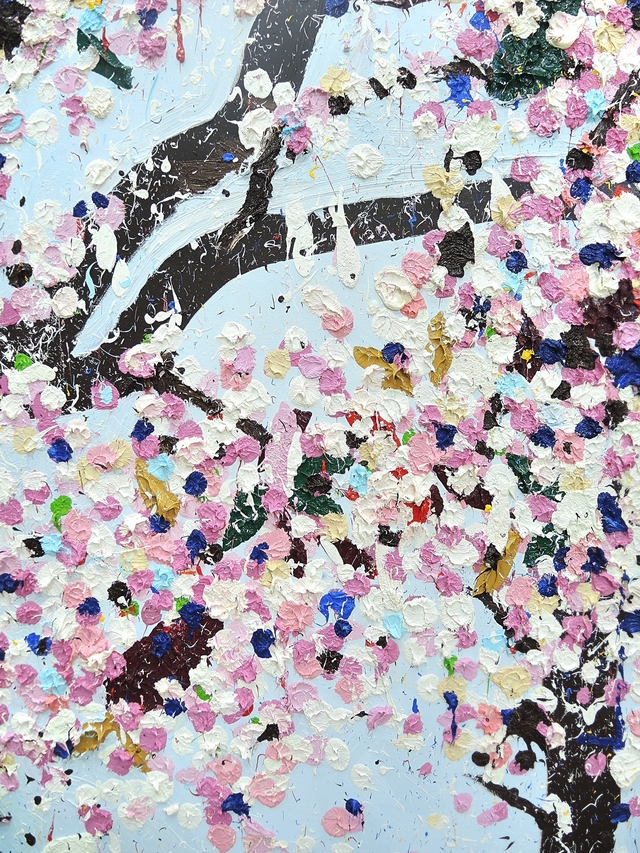 Parijs: Fondation Cartier: "Cherry blossoms" door Damien Hirst