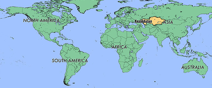 Kazakistan haritada neresi