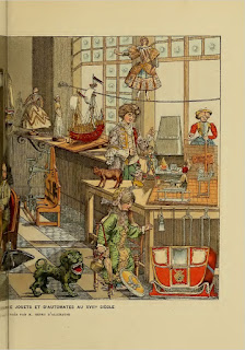 The interior of the toy shop of the XVIII century.