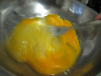 whisking the eggs