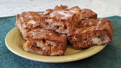 Apple cake with huge chunks of apple throughout.