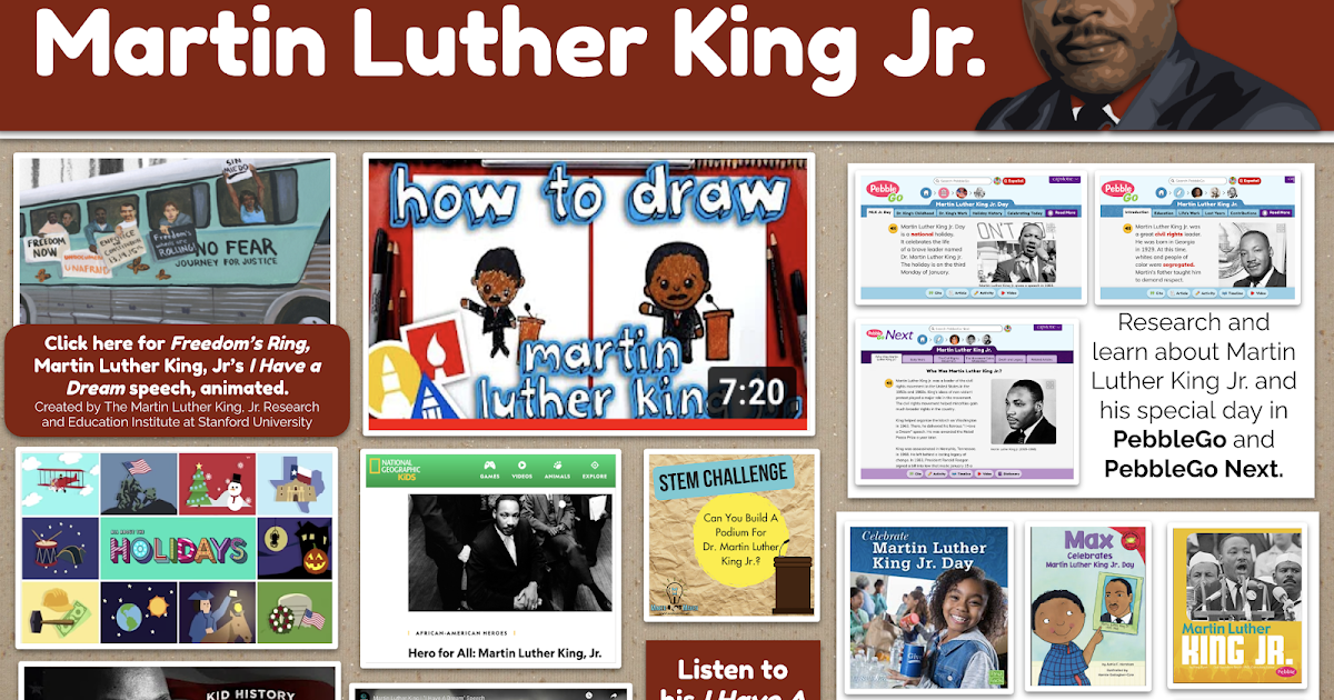 The Library Voice: A New Choice Board For Martin Luther King Jr. Day With  PebbleGo, Capstone Interactive eBooks, An Animated I Have A Dream Speech  and More.