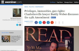 Examiner.com Yo-Yo Ma read Second Amendment Buddy Weber Charlottesville attorney law