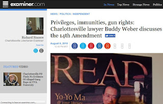 Examiner.com Yo-Yo Ma read Second Amendment Buddy Weber Charlottesville attorney law