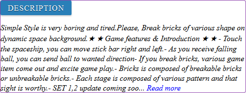 BRICKS SPACE game review