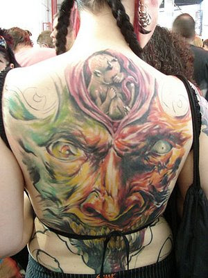 Beautiful Back Body Tattoo for Girls