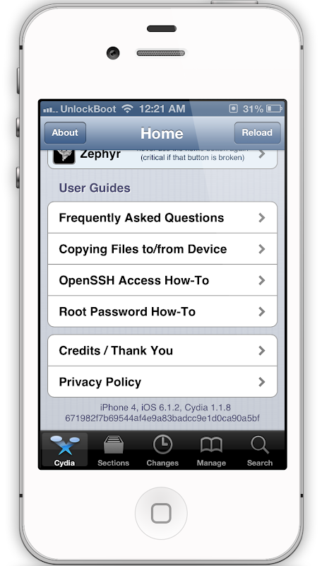 IPhone 4 con jailbreak en iOS 6.1.2 firmware Degradado iPhone 4 a iOS 6.1.2