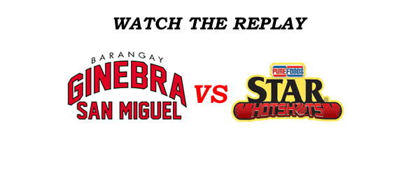 List of Replay Videos Ginebra vs Star February 19, 2017 @ Smart Araneta Coliseum