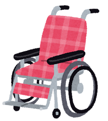 車椅子のイラスト「赤」