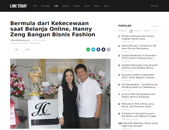 Bermula dari Kekecewaan saat Belanja Online, Hanny Zeng Bangun Bisnis Fashon