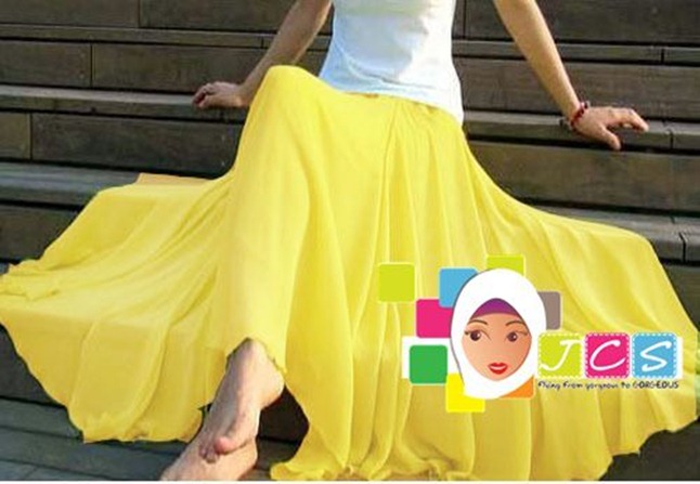 AWESOME CHIFFON CREPE YELLOW