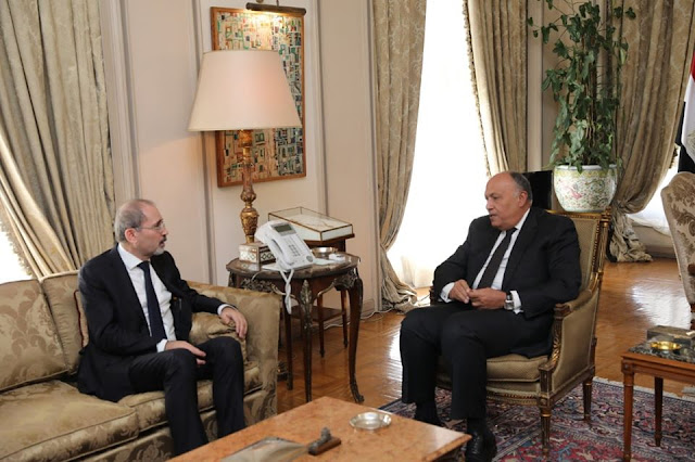 وزير الخارجية يستقبل نظيره الأردني على هامش اجتماع الدورة غير العادية لمجلس جامعة الدول العربية