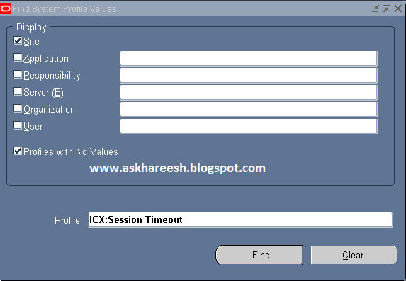 Oracle Applications Idle Session Timeout, askhareesh blog for Oracle Apps
