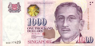 Gambar Uang Singapura 1000 Dolar