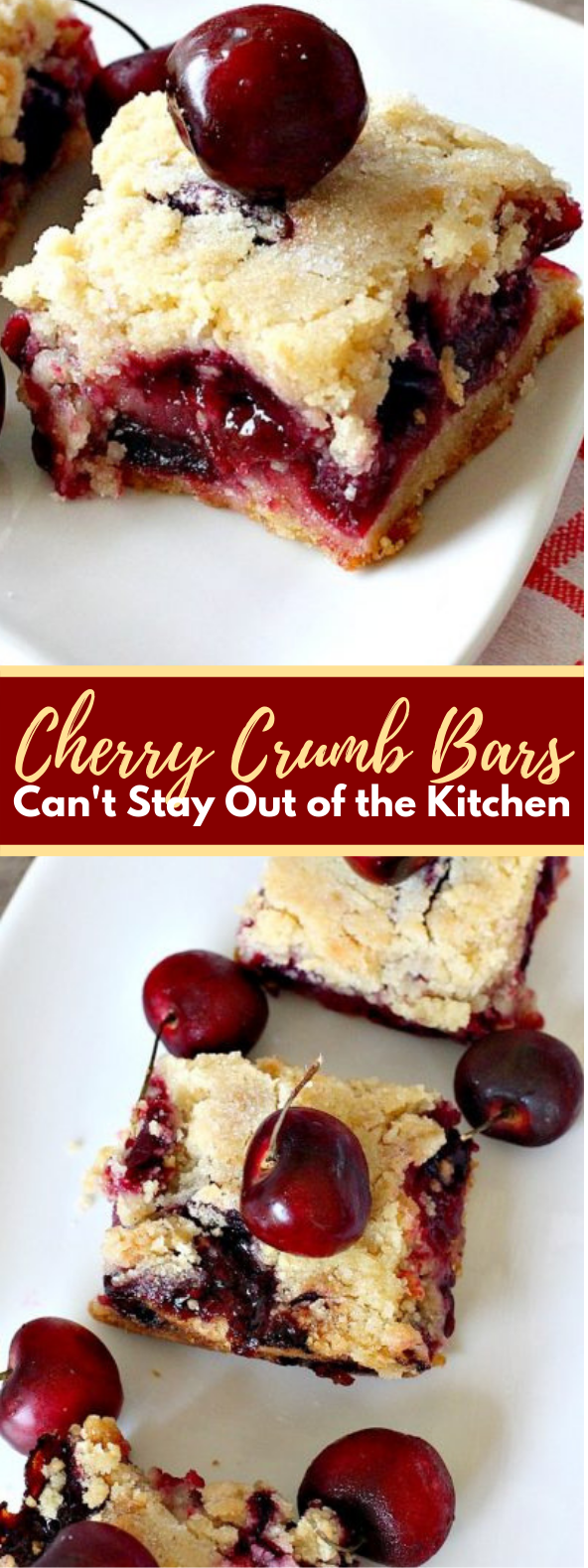 Cherry Crumb Bars #desserts #cake