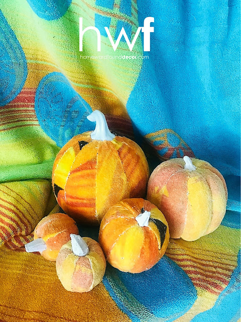 fall,summer,tropical style,vintage style,coastal style,pumpkins,beach towel pumpkins,DIY,diy decorating,re-purposed,up-cycling,beach style,colorful home,decorating,crafting,original designs,pumpkin decorating,fabric pumpkins,tutorial.