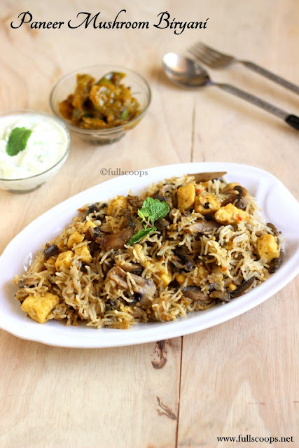 Paneer Mushroom Biryani