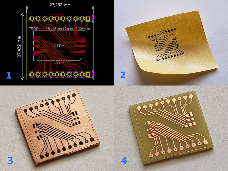 The process of making a PCB for the TSOP48 NAND flash