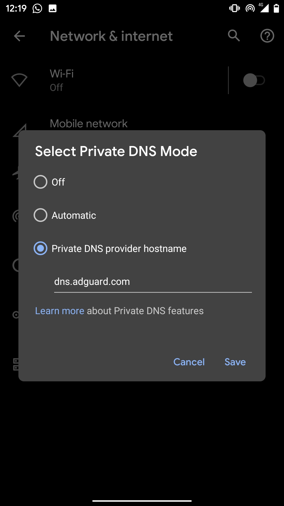 Select DNS hostname