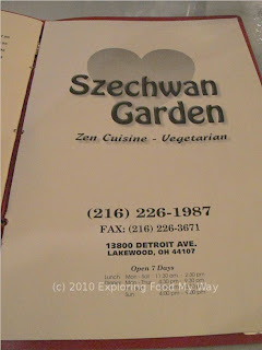 Szechwan Garden's Zen Menu Page 1