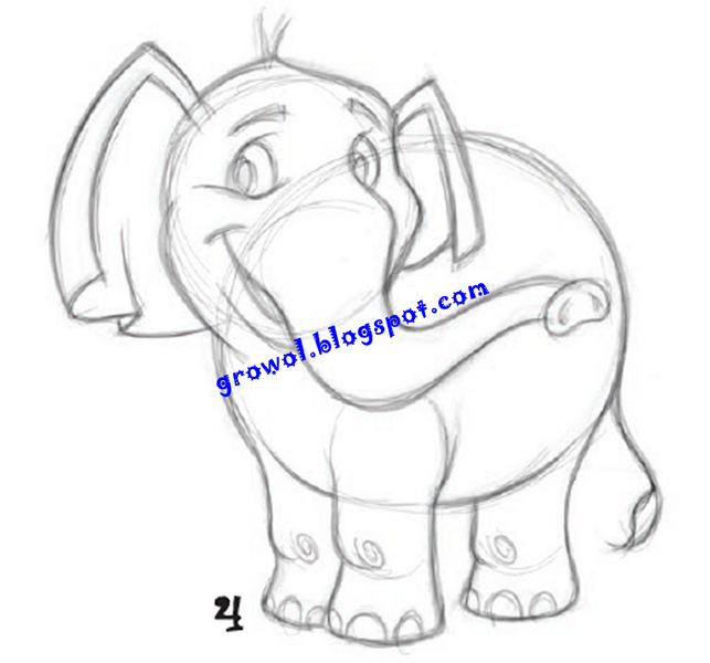  Cara  Menggambar  Gajah 