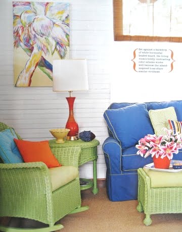 vibrant colors in living room