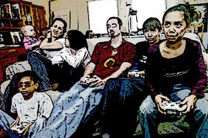 Family gaming together