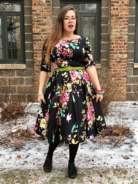 unique vintage hepburn black seville floral