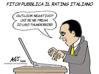 rating, outlook, fitch, di maio, economia, debito pubblico, vignetta, satira