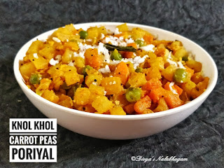 Knol Khol Carrot Peas Poriyal