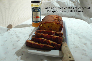 vie quotidienne de FLaure: Cake agrumes confits et chocolat