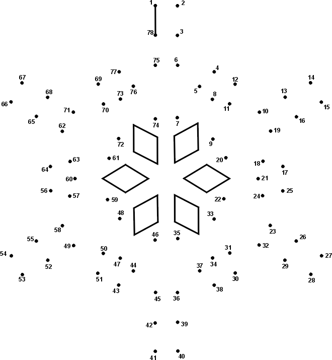 snowflake dot to dot printables 2