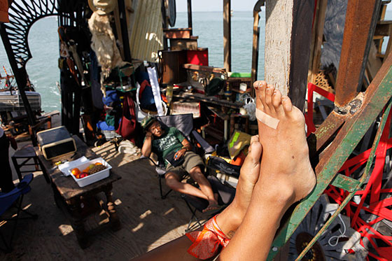 Barging into Venice on Garbage Boat